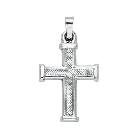 14K White GoldReligious Cross Pendant